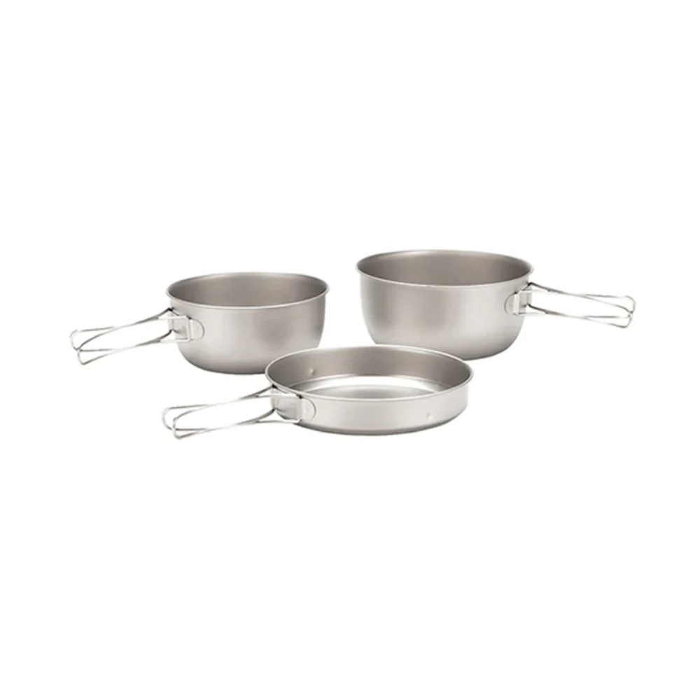 Snow Peak Titanium Cookware 3pcs 3 Snow Peak Titanium Cookware 3pcs