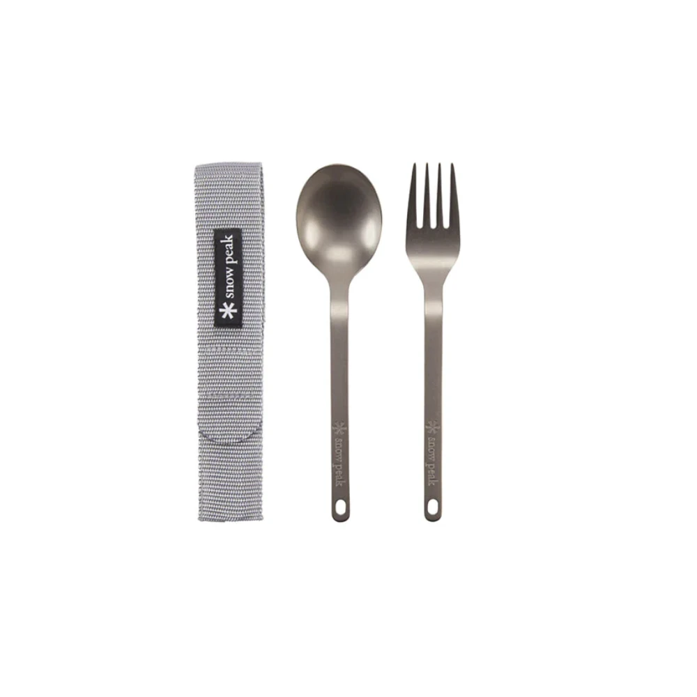 Snow Peak Titanium Fork & Spoon Set 3 Snow Peak Titanium Fork & Spoon Set