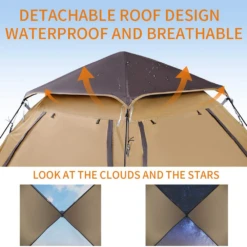 Hewolf Auto 3-4 Person Tent - Camel 15 Hewolf Auto 3-4 Person Tent - Camel -Outdoor Gear Shop 7 1