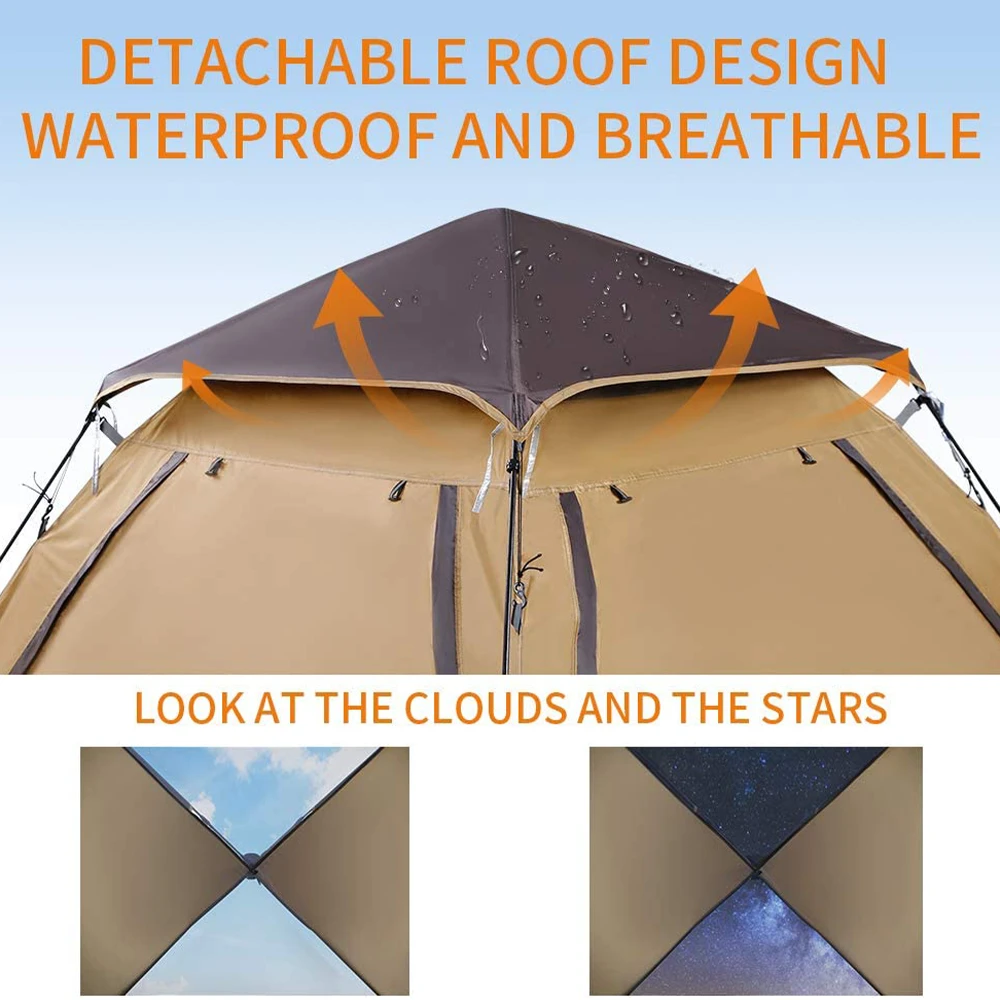 Hewolf Auto 3-4 Person Tent - Camel 7 Hewolf Auto 3-4 Person Tent - Camel - Image 5