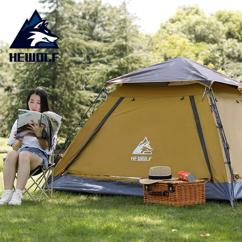 Hewolf Auto 3-4 Person Tent - Camel 11 Hewolf Auto 3-4 Person Tent - Camel - Image 9