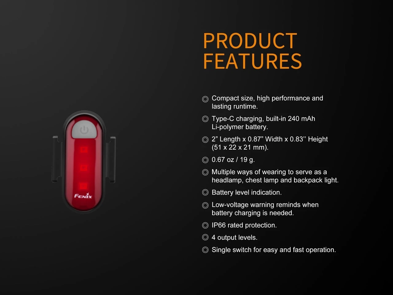 Fenix BCO5R Multifunctional Rechargable Bicycle Tail Light 6 Fenix BCO5R Multifunctional Rechargable Bicycle Tail Light - Image 4