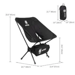 OneTigris Portable Camping Chair - Black -Outdoor Gear Shop CE ZDY02 BK 05