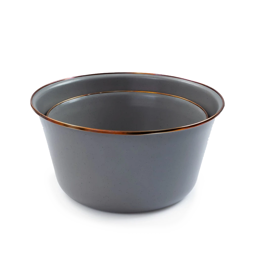 Barebones Enamel Mixing Bowl Slate - Set Of 2 4 Barebones Enamel Mixing Bowl Slate - Set Of 2 - Image 2
