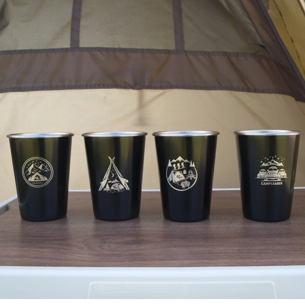 Camp Leader 4 Pcs Stainless Steel Cup - Black 7 Camp Leader 4 Pcs Stainless Steel Cup - Black - Image 5