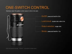 Fenix E16 XP-L Hi Neutral White LED Flashlight BLACK 700 Lumen -Outdoor Gear Shop Fenix E16 Flashlight Switch