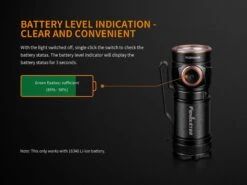 Fenix E18R XP-L Hi Led Flashlight Black 750 Lumen -Outdoor Gear Shop Fenix E18R EDC Flashlight battery level