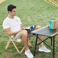 Hewolf Foldable Wooden Chair - Small -Outdoor Gear Shop HW J2058S KHA 02