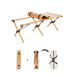 Hewolf Foldable Large Wooden Egg Roll Table -Outdoor Gear Shop HW J2097 06