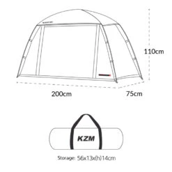 [NEW] KZM Black Cot Tent II -Outdoor Gear Shop K221T3T01 08