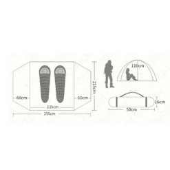 Hewolf 2 Person Camping Tent -Outdoor Gear Shop MON 1589 TAN 5