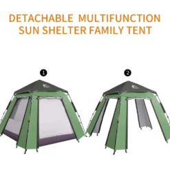 Hewolf Auto 3-4 Person Tent - Green -Outdoor Gear Shop MON 1654 GRN 11