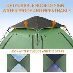Hewolf Auto 3-4 Person Tent - Green -Outdoor Gear Shop MON 1654 GRN 6