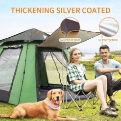 Hewolf Auto 3-4 Person Tent - Green -Outdoor Gear Shop MON 1654 GRN 7